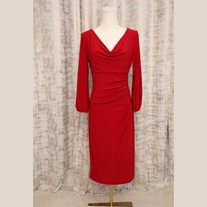 Ralph Lauren long sleeved knit red holiday dress (6) (NWOT)